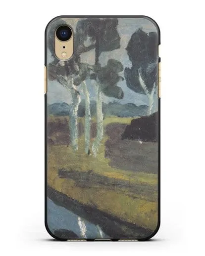 Чехол Серый пейзаж с болотным каналом (Модерзон-Беккер Паула) силиконовый для iPhone XR