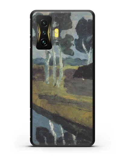 Чехол Серый пейзаж с болотным каналом (Модерзон-Беккер Паула) силиконовый для Xiaomi Poco F4 GT