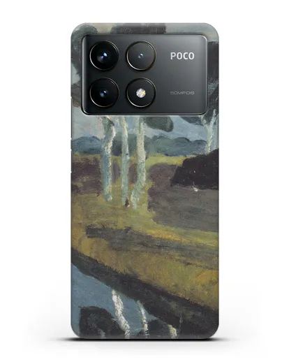 Чехол Серый пейзаж с болотным каналом (Модерзон-Беккер Паула) силиконовый для Xiaomi Poco F6 Pro