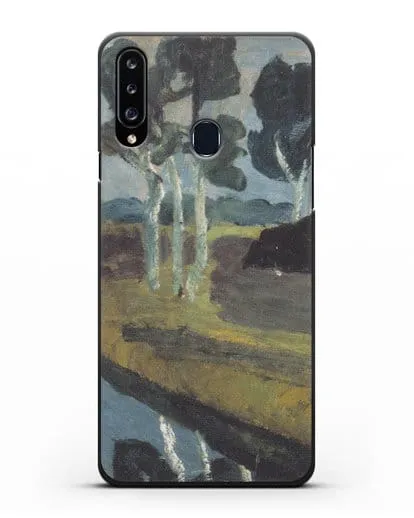 Чехол Серый пейзаж с болотным каналом (Модерзон-Беккер Паула) силиконовый для Samsung Galaxy A20s [SM-A207FN]