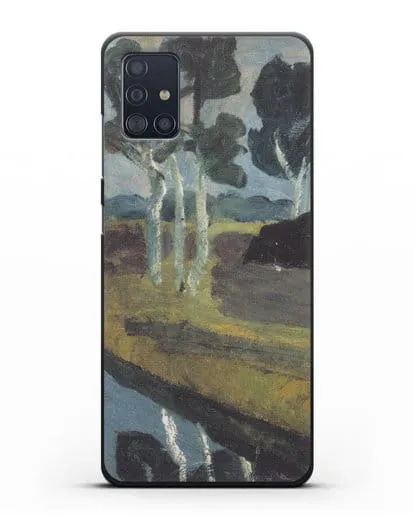 Чехол Серый пейзаж с болотным каналом (Модерзон-Беккер Паула) силиконовый для Samsung Galaxy A51 [SM-A515F]