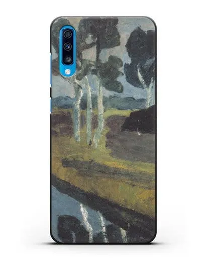 Чехол Серый пейзаж с болотным каналом (Модерзон-Беккер Паула) силиконовый для Samsung Galaxy A70 [SM-A705F]