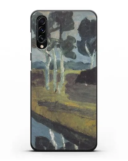 Чехол Серый пейзаж с болотным каналом (Модерзон-Беккер Паула) силиконовый для Samsung Galaxy A70s [SM-A707F]