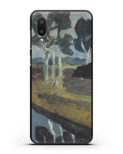 Чехол Серый пейзаж с болотным каналом (Модерзон-Беккер Паула) силиконовый для Samsung Galaxy A02 [SM-A022G]
