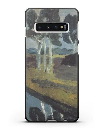 Чехол Серый пейзаж с болотным каналом (Модерзон-Беккер Паула) силиконовый для Samsung Galaxy S10 [SM-G973F]