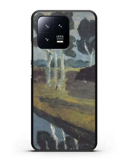 Чехол Серый пейзаж с болотным каналом (Модерзон-Беккер Паула) силиконовый для Xiaomi 13