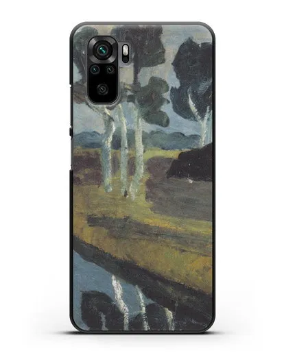 Чехол Серый пейзаж с болотным каналом (Модерзон-Беккер Паула) силиконовый для Xiaomi Redmi Note 10S