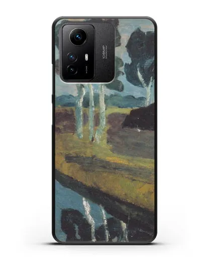 Чехол Серый пейзаж с болотным каналом (Модерзон-Беккер Паула) силиконовый для Xiaomi Redmi Note 12S