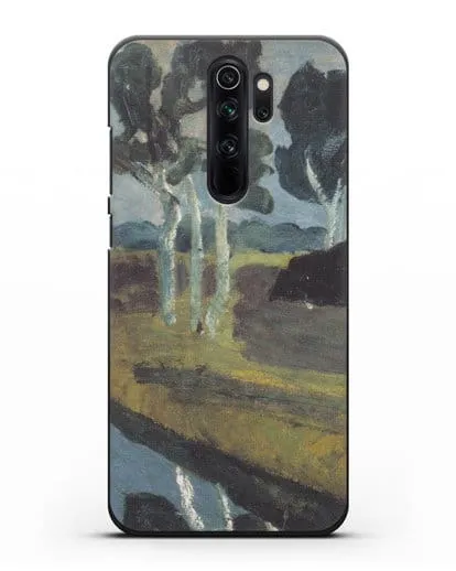 Чехол Серый пейзаж с болотным каналом (Модерзон-Беккер Паула) силиконовый для Xiaomi Redmi Note 8 Pro