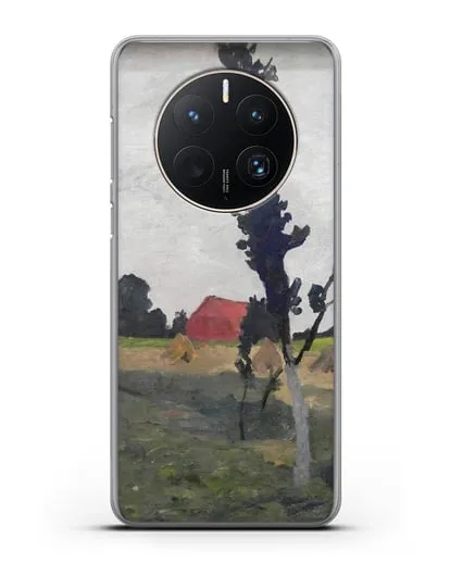 Чехол Пейзаж Ворпсведера с красным домом (Модерзон-Беккер Паула) силиконовый для Huawei Mate 50 Pro