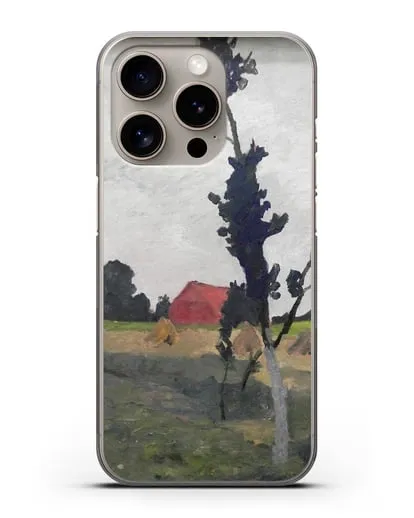 Чехол Пейзаж Ворпсведера с красным домом (Модерзон-Беккер Паула) силиконовый для iPhone 15 Pro