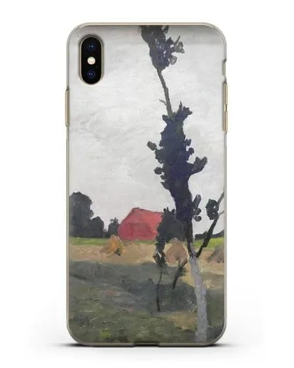 Чехол Пейзаж Ворпсведера с красным домом (Модерзон-Беккер Паула) силиконовый для iPhone XS Max