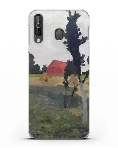 Чехол Пейзаж Ворпсведера с красным домом (Модерзон-Беккер Паула) силиконовый для Samsung Galaxy A40s [SM-A507FN]