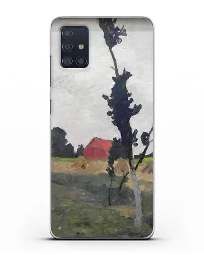 Чехол Пейзаж Ворпсведера с красным домом (Модерзон-Беккер Паула) силиконовый для Samsung Galaxy A51 [SM-A515F]