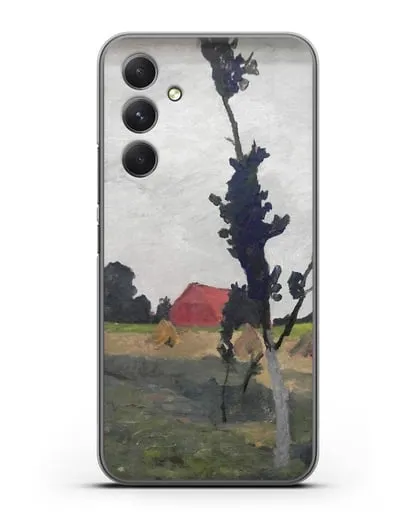 Чехол Пейзаж Ворпсведера с красным домом (Модерзон-Беккер Паула) силиконовый для Samsung Galaxy A54 [SM-A536]