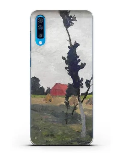 Чехол Пейзаж Ворпсведера с красным домом (Модерзон-Беккер Паула) силиконовый для Samsung Galaxy A70 [SM-A705F]