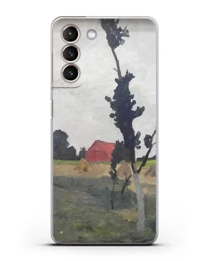 Чехол Пейзаж Ворпсведера с красным домом (Модерзон-Беккер Паула) силиконовый для Samsung Galaxy S21 [SM-G991B]