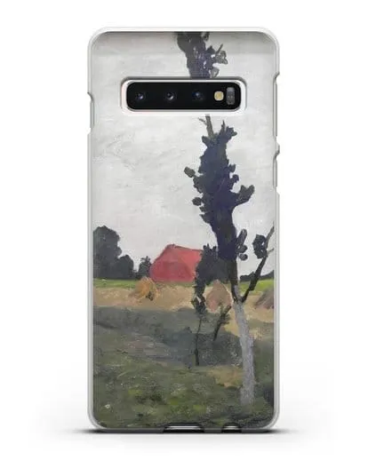 Чехол Пейзаж Ворпсведера с красным домом (Модерзон-Беккер Паула) силиконовый для Samsung Galaxy S10 [SM-G973F]