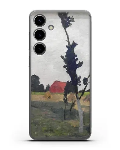 Чехол Пейзаж Ворпсведера с красным домом (Модерзон-Беккер Паула) силиконовый для Samsung Galaxy S24 Plus