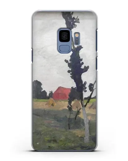 Чехол Пейзаж Ворпсведера с красным домом (Модерзон-Беккер Паула) силиконовый для Samsung Galaxy S9 [SM-G960F]