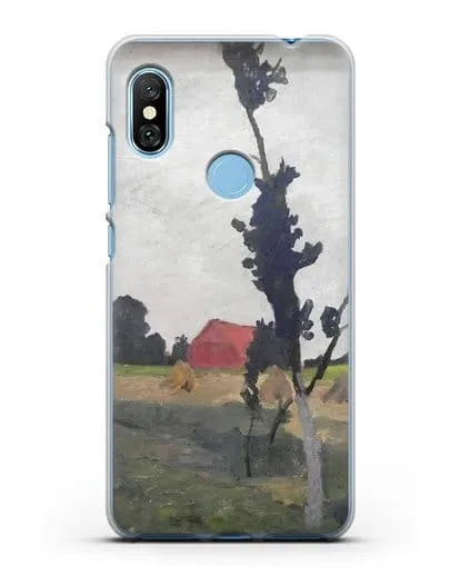 Чехол Пейзаж Ворпсведера с красным домом (Модерзон-Беккер Паула) силиконовый для Xiaomi Redmi Note 6 Pro