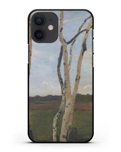 Чехол Пейзаж с березовыми стволами (Модерзон-Беккер Паула) силиконовый для iPhone 12 mini