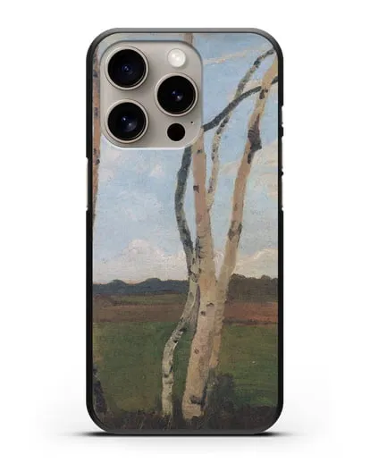 Чехол Пейзаж с березовыми стволами (Модерзон-Беккер Паула) силиконовый для iPhone 15 Pro