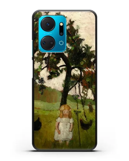 Чехол Елизавета с курицей под яблоней (Модерзон-Беккер Паула) силиконовый для Honor X7a Plus