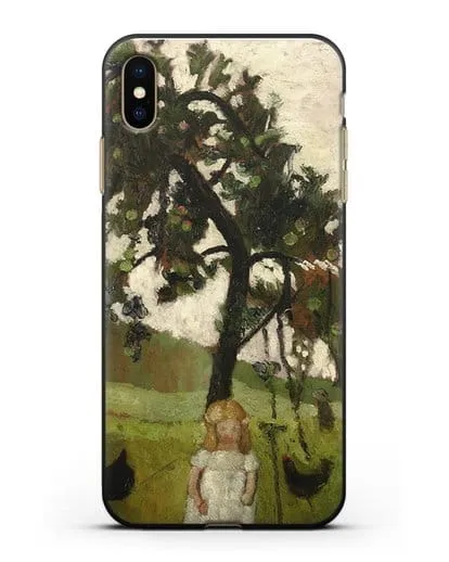 Чехол Елизавета с курицей под яблоней (Модерзон-Беккер Паула) силиконовый для iPhone XS Max