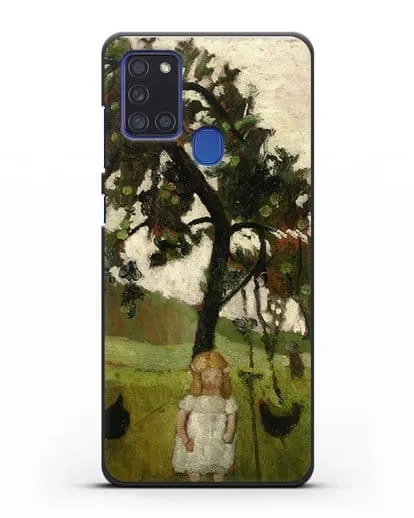 Чехол Елизавета с курицей под яблоней (Модерзон-Беккер Паула) силиконовый для Samsung Galaxy A21s [SM-A217F]