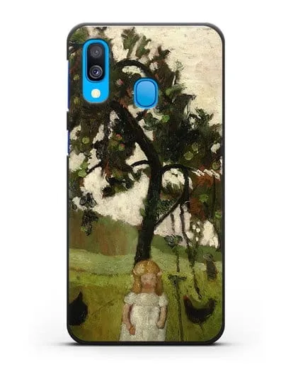 Чехол Елизавета с курицей под яблоней (Модерзон-Беккер Паула) силиконовый для Samsung Galaxy A40 [SM-A405F]