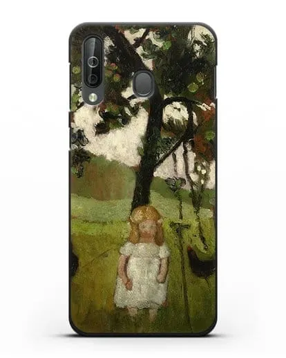 Чехол Елизавета с курицей под яблоней (Модерзон-Беккер Паула) силиконовый для Samsung Galaxy A40s [SM-A507FN]