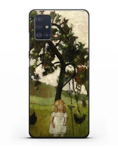 Чехол Елизавета с курицей под яблоней (Модерзон-Беккер Паула) силиконовый для Samsung Galaxy A51 [SM-A515F]