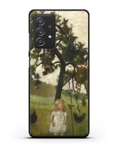 Чехол Елизавета с курицей под яблоней (Модерзон-Беккер Паула) силиконовый для Samsung Galaxy A52 4G [SM-A525F]