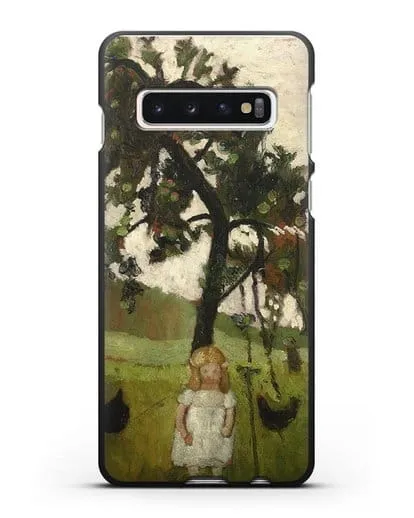 Чехол Елизавета с курицей под яблоней (Модерзон-Беккер Паула) силиконовый для Samsung Galaxy S10 [SM-G973F]