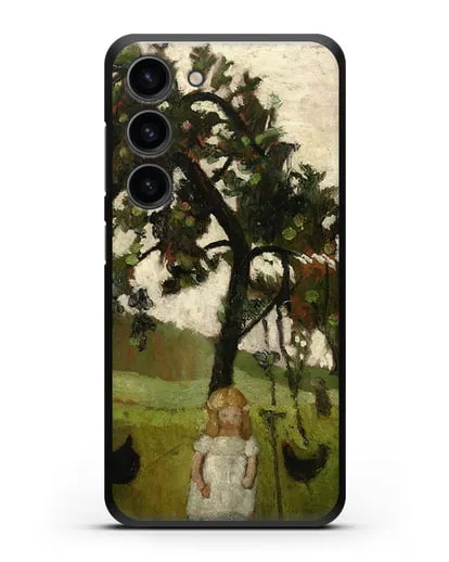 Чехол Елизавета с курицей под яблоней (Модерзон-Беккер Паула) силиконовый для Samsung Galaxy S23 [SM-S911]