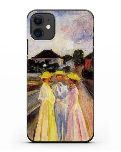Чехол Три девушки на причале (Мунк Эдвард) силиконовый для iPhone 11