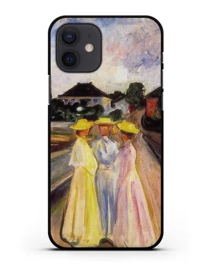 Чехол Три девушки на причале (Мунк Эдвард) силиконовый для iPhone 12