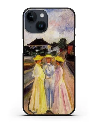 Чехол Три девушки на причале (Мунк Эдвард) силиконовый для iPhone 14