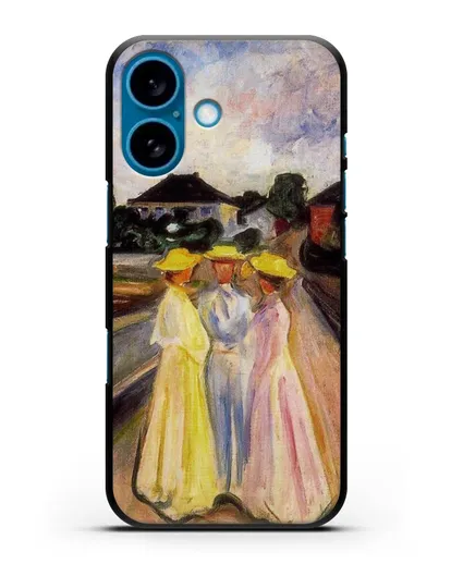 Чехол Три девушки на причале (Мунк Эдвард) силиконовый для iPhone 16