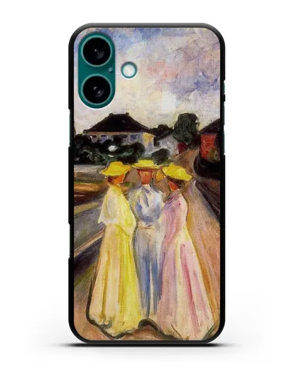 Чехол Три девушки на причале (Мунк Эдвард) силиконовый для iPhone 16 Plus