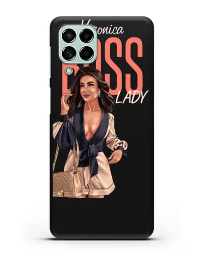 Именной чехол Леди Босс в бежевом пиджаке силиконовый для Samsung Galaxy M53 [SM-M536]