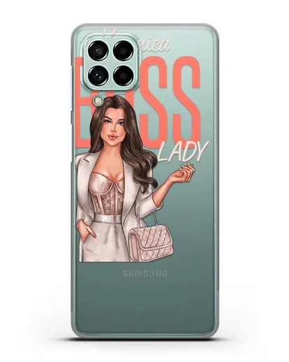 Именной чехол с иллюстрацией девушки Lady Boss силиконовый для Samsung Galaxy M53 [SM-M536]