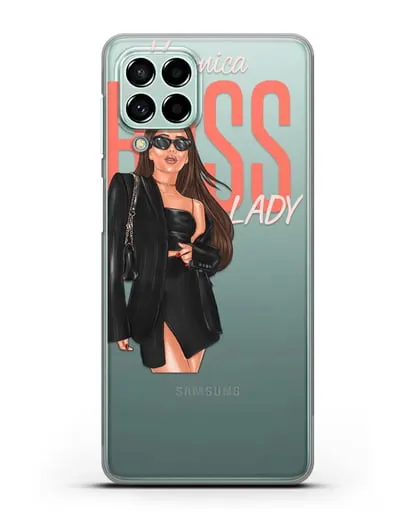 Именной чехол Леди Босс в черном силиконовый для Samsung Galaxy M53 [SM-M536]
