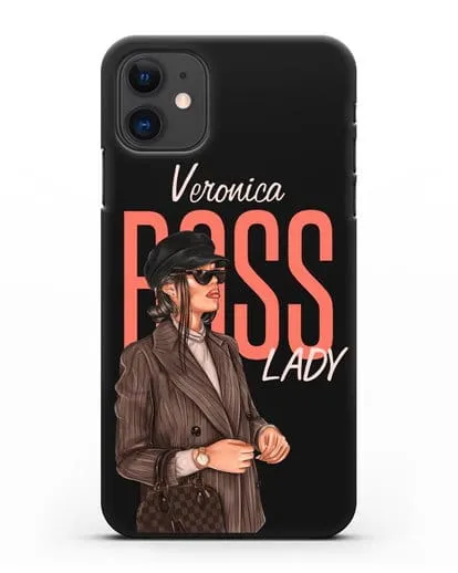 Именной чехол с иллюстрацией Леди Босс силиконовый для iPhone 11