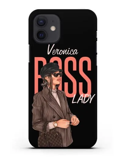 Именной чехол с иллюстрацией Леди Босс силиконовый для iPhone 12