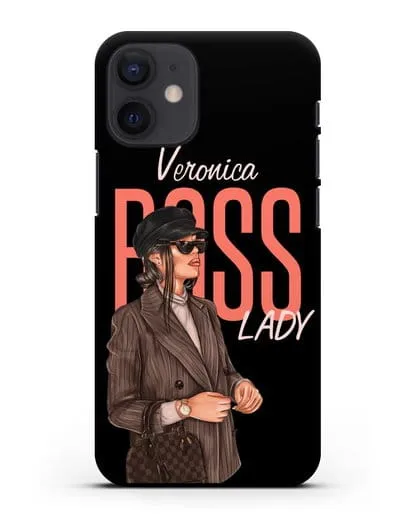 Именной чехол с иллюстрацией Леди Босс силиконовый для iPhone 12 mini