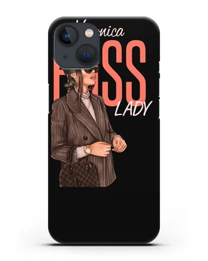 Именной чехол с иллюстрацией Леди Босс силиконовый для iPhone 13
