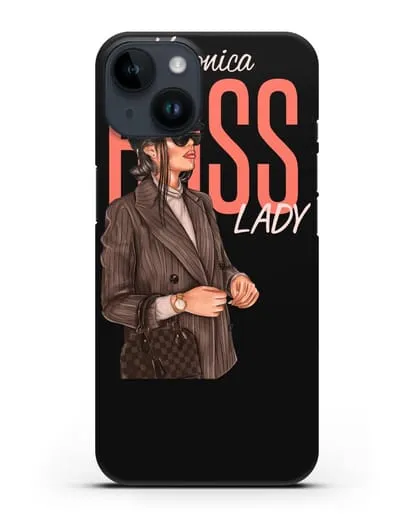 Именной чехол с иллюстрацией Леди Босс силиконовый для iPhone 14