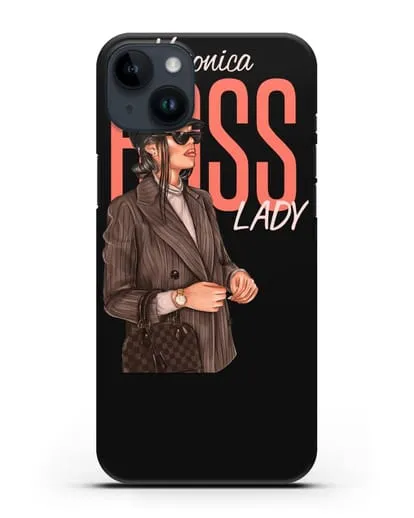 Именной чехол с иллюстрацией Леди Босс силиконовый для iPhone 14 Plus